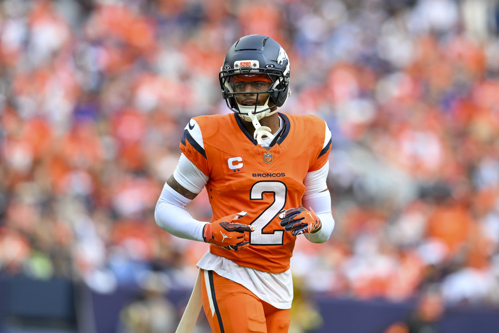 Cornerback Pat Surtain II #2 of the Denver Broncos during a game between the Denver Broncos and the Tennessee Titans at Empower Field at Mile High in Denver, CO on September 07, 2025. 